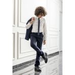 Nexactive Smokin Ceket Gömlek Pantolon Papyonlu 4'lü Çocuk Genç Takım Elbise Mezuniyet Balo Bayramlık Düğün Damatlık Seti NX-5033 - Lacivert - 6 - 7 Yaş