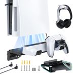 NexiGo Playstation 5 (Disk ve Dijital) için Duvar Montaj Seti, Çift Kontrolör, Sağlam Çelik Duvar Standı Tutucu Montajı, Kulaklık Askılı Montaj, PS5 Konsolunuzu TV'nin Yakına veya Arkasına Ayarlayın
