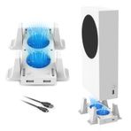 NexiGo Xbox Serisi S Konsol için Soğutma Fanlı Dikey Stand, 3 Kademeli Ayarlanabilir Fanlar C Tipi Güç Girişi ile Döndürme Hızı, USB Şarj ve Veri İletim Bağlantı Noktaları, Beyaz