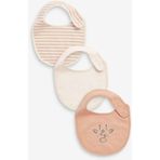 Next Baby %100 Pamuklu Krem Kahve Animal 3'lü Mama Önlüğü - Standart
