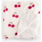 Next Baby Beyaz Kiraz Desenli Polar Bebek Battaniye - Krem - Tek Ebat