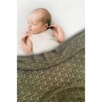 Next Baby Ittle Dedı mila Zarif Örgü Motifli Bebek ve Çocuk Örtüsü, Bebek Battaniyesi Haki 80 x 100 cm - Tek Ebat
