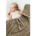 Next Baby LITTLE DEDI Mila Elegant Knitted Motif Baby and Child Blanket, Baby Blanket Beige 80 X 100 cm