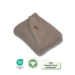 Next Baby LITTLE DEDI Organic Cotton Knitted Brown Baby Blanket