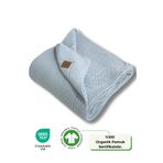 Next Baby LITTLE DEDI Organic Cotton Knitted Light Blue Baby Blanket