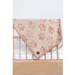 Next Baby LITTLE DEDI Sherpa Organic Cotton Double Sided Pink Baby Kids Cute Paw Blanket, 80x100