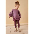 Next Baby Pamuklu Mor Sweatshirt Dantel Detaylı Uzun Kollu Alt Üst Takım - 4 - 5 Yaş