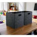 Next Craft Çok Amaçlı Keçe Kutu 3 Adet Organizer Dolap Içi Düzenleyici Organizer 3mm Keçe 32 x 32 x 32 cm - Gri - 2 Adet