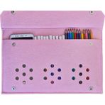 Next Craft Kalemlik Çanta Tablet Boya Kalem Defter Düzenleyici Çanta 4 Gözlü Çok Amaçlı - Açık Pembe