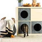 Next Craft Kedi Evi Yuvası Keçe 3mm Kaliteli Keçe 32X32X32 cm 1 Adet - Antrasit