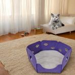 Next Craft Kedi Yatağı Yuvası Evi Minderli Taşınabilir 3 mm Keçe Altıgen Tasarım (Yuva+Minder) - Mor