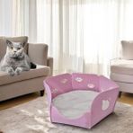 Next Craft Kedi Yatağı Yuvası Evi Minderli Taşınabilir 3 mm Keçe Altıgen Tasarım (Yuva+Minder) - Pembe