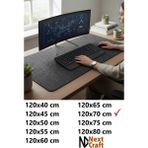 Next Craft Masa Koruyucu Mouse Pad Büyük Keçe Oyuncu Matı 3mm Antrasit Renk 120X70 cm