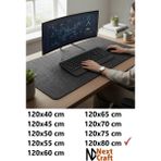 Next Craft Masa Koruyucu Mouse Pad Büyük Keçe Oyuncu Matı 3mm Antrasit Renk 120X80 cm
