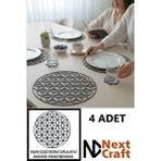 Next Craft Supla Amerikan Servis Keçe Yuvarlak 34 cm Tabak Tava Tencere Altlığı Sofra Servis Sunum Yanmaz 4 Adet - Gri - 34 x 34 cm