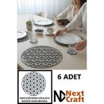 Next Craft Supla Amerikan Servis Keçe Yuvarlak 34 cm Tabak Tava Tencere Altlığı Sofra Servis Sunum Yanmaz 6 Adet - Gri - 34 x 34 cm