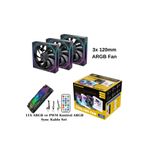 Next Gaming NG-O120B 3 Adet 120MM Argb Fan 11X Argb Pwm Slot Kontrolcü ve Kumanda Siyah