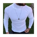 Next Giyim Erkekler İçin Beyaz Boğazlı Balıkçı Yaka Kazak Slim Fit Günlük