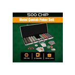 nextbuy 500 Chip Texas Hold'em Metal Çantalı Poker Blackjack Fişi İskambil Kağıt Oyunu Seti