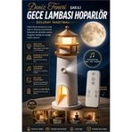 nextbuy Deniz Feneri Bluetooth Hoparlör Dolunay Atmosfer Yansıtmalı Projektör Şarjlı Masa ve Gece Lambası