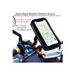 nextbuy Motosiklet-Bisiklet Telefon Tutucu Dikiz Ayna Bağlantılı Su Geçirmez Fermuarlı Kılıf Motor Tutacağı