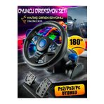 nextbuy Oyuncu Direksiyonu Ps2/Ps3/Pc Uyumlu Araba Yarışı Oyun Direksiyonu Konsolu Pedallı Vitesli Seti