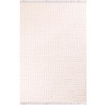 Nexus Luxury Carpet Halı Torino 1005 Beyaz Bohem İskandinav Tarz Halı BEYAZ 200 x 290