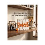 NEXUSS DESIGN Home Sweet Home Yazılı Dekoratif Obje | Masa Üstü Ev Dekoru | Modern Raf Süsü 20x12 cm