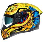 Nexx Motosiklet Kaskı Nexx SX100R Abisal Sarı Mavi Kask Motosiklet Kaskı - XL