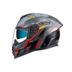 NEXX SX.100R GRIDLINE MAT GRİ-KIRMIZI KASK