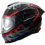 Nexx Y.100R Urbangram Mat Siyah-Kırmızı Kask + Siyah Cam - XL - Mat Siyah - Kırmızı
