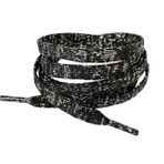 NEYSTORE 120 cm Yassı Simli Ayakkabı Bağcığı, Parlak Convers, Spor Ayakkabı Bağcığı. 1 Çift (Gümüş Simli Siyah)