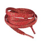 NEYSTORE 120 cm Yassı Simli Ayakkabı Bağcığı, Parlak Convers, Spor Ayakkabı Bağcığı (Bakır Simli Kırmızı)
