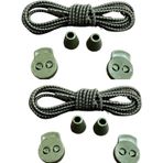 NEYSTORE 2 ÇİFT- Çizgili Haki, Yuvarlak Yapılı, Akıllı, Kilitle, Tak-Bırak Bağcık, Elastik Bot, Spor Ayakkabı Bağcığı, 100 Cm,