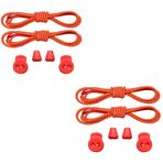 NEYSTORE 2 ÇİFT- Çizgili Turuncu, Yuvarlak Yapılı, Akıllı, Kilitle, Tak-Bırak Bağcık, Elastik Bot, Spor Ayakkabı Bağcığı, 100 Cm