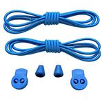 NEYSTORE 2 ÇİFT- Gök Mavisi, Yuvarlak, 100 cm Elastik Akıllı, Kilitle, Tak-Bırak Bağcık, Yeni Nesil, Bağlamaya Gerek Olmayan Bot, Spor, Klasik Ayakkabı Bağcığı