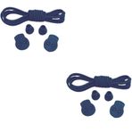 NEYSTORE 2 ÇİFT- Koyu Lacivert, Yuvarlak, 100 cm Elastik Akıllı, Kilitle, Tak-Bırak Bağcık, Yeni Nesil, Bağlamaya Gerek Olmayan Bot, Spor, Klasik Ayakkabı Bağcığı