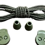 NEYSTORE 3 ÇİFT- Çizgili, Haki Renk,Yuvarlak Yapılı, Akıllı, Kilitle, Tak-Bırak Bağcık, Elastik Bot, Spor Ayakkabı Bağcığı, 100 Cm