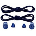 NEYSTORE 3 ÇİFT- Çizgili Koyu Lacivert, Yuvarlak, 100 cm Elastik Akıllı, Kilitle, Tak-Bırak Bağcık, Yeni Nesil, Bağlamaya Gerek Olmayan Bot, Spor, Klasik Ayakkabı Bağcığı