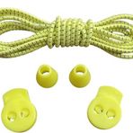 NEYSTORE 3 ÇİFT- Çizgili Neon Sarı) Yuvarlak Yapılı, Akıllı, Kilitle, Tak-Bırak Bağcık, Elastik Bot, Spor Ayakkabı Bağcığı, 100 Cm