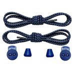 NEYSTORE Çizgili, Lacivert Renkli, Yuvarlak Yapılı, Akıllı, Kilitle, Tak-Bırak Bağcık, Elastik Bot, Spor Ayakkabı Bağcığı, 100 Cm, 1 Çift