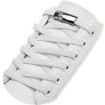 NEYSTORE Kromaj Paslanmaz Metal, Manyetikli, Elastik, Tak-bırak Akıllı Ayakkabı Bağcığı, Bağlanmayan Bağcık, (Beyaz)