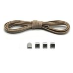 NEYSTORE Paslanmaz Metal Klipsli, Kullanışlı, Akıllı, Pratik, Elastik Bağlanmayan Ayakkabı Bağcığı, 1 Çift (Bej)