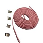 NEYSTORE Paslanmaz Metal Klipsli, Kullanışlı, Akıllı, Pratik, Elastik Bağlanmayan Ayakkabı Bağcığı, 1 Çift (Gül Kurusu)