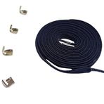 NEYSTORE Paslanmaz Metal Klipsli, Kullanışlı, Akıllı, Pratik, Elastik Bağlanmayan Ayakkabı Bağcığı, 1 Çift (Lacivert)