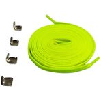 NEYSTORE Paslanmaz Metal Klipsli, Kullanışlı, Akıllı, Pratik, Elastik Bağlanmayan Ayakkabı Bağcığı, 1 Çift (Neon Yeşili)