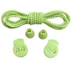 NEYSTORE Yuvarlak Yapılı, Akıllı, Kilitle, Tak-Bırak Bağcık, Elastik Bot, Spor Ayakkabı Bağcığı, 100 Cm, 1 Çift (Çizgili Neon Yeşili)