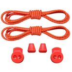 NEYSTORE Yuvarlak Yapılı, Akıllı, Kilitle, Tak-Bırak Bağcık, Elastik Bot, Spor Ayakkabı Bağcığı, 100 Cm, 1 Çift (Çizgili Turuncu)