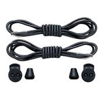 NEYSTORE Yuvarlak Yapılı, Akıllı, Kilitle, Tak-Bırak Bağcık, Elastik Bot, Spor Ayakkabı Bağcığı, 100 Cm, 1 Çift (Siyah)