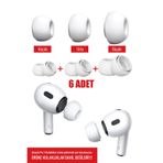 Nezih Case AirPods Pro 3 Uyumlu 3 Çift (XS,S,L) Silikon Yedek Kulaklık Ucu Beyaz